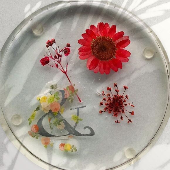 Flower Coasters Red Pink Inspirational “Start With A Grateful Heart” - Picture 3 of 3